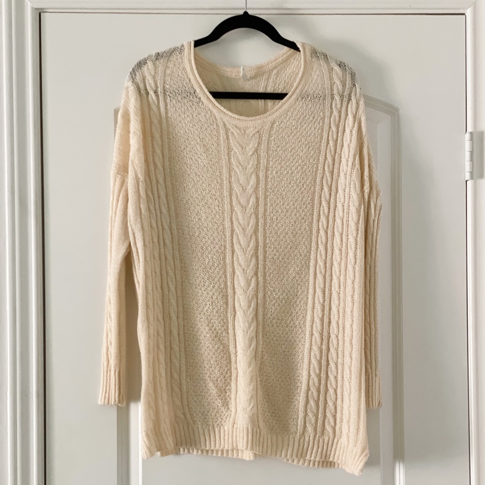 Pinkblush Maternity Oversized Knit Sweater in Cream Size S/M